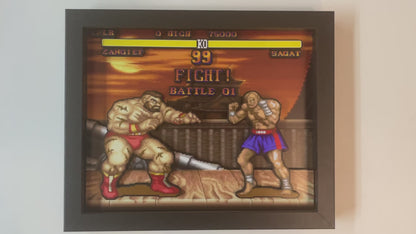 Street Fighter 2 - 3D 8x10 Shadow Box! Ryu vs M. Bison!